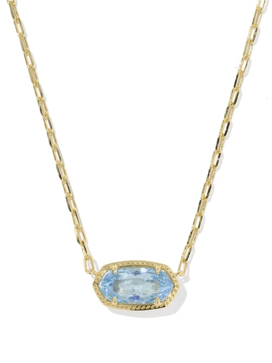 Kendra Scott Jewelry - Kendra Scott Gold Necklace with Light Blue Oval Stone